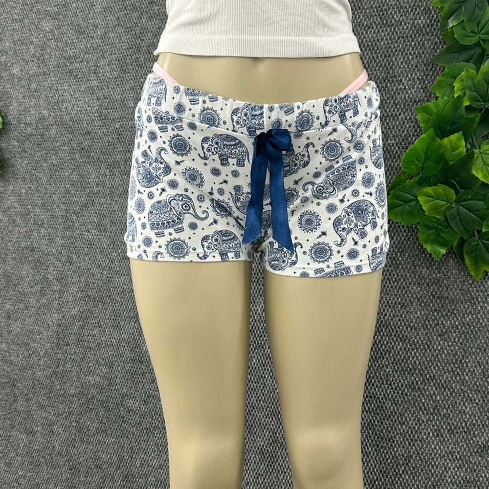 Vintage Elephant Print Lounge Sleep Shorts
